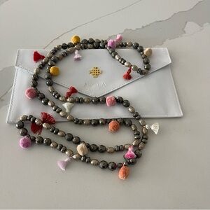 AKOLA Bohemian Boho style Multicolor Beaded Necklace 46”